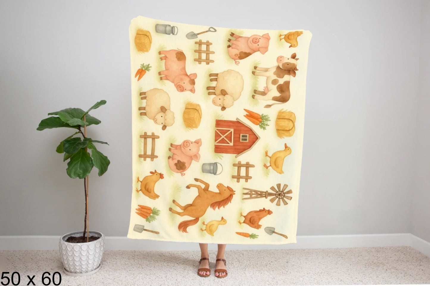 50x60_gingham_woman_holding_velveteen_blanket_mockup