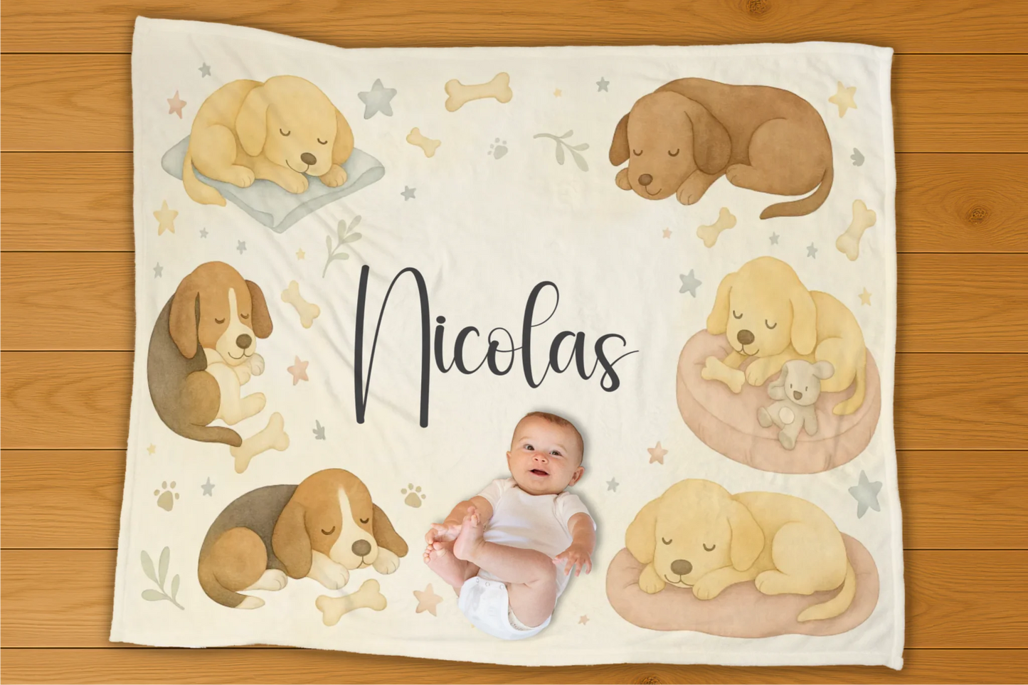 Dogs Name Personalization Blanket