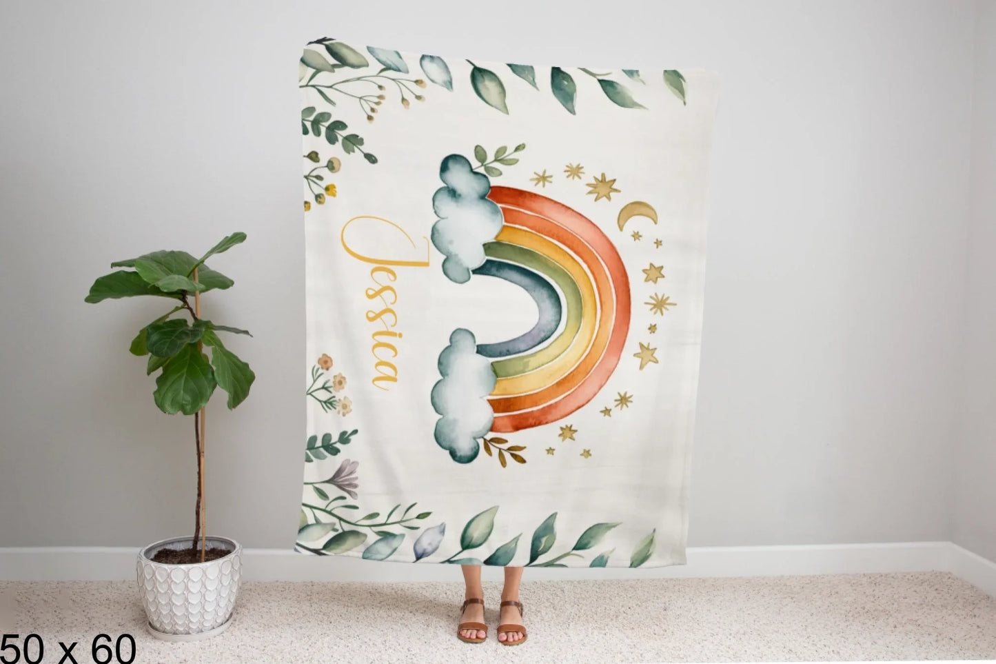 50x60_winter_wonderland_woman_holding_velveteen_blanket_mockup