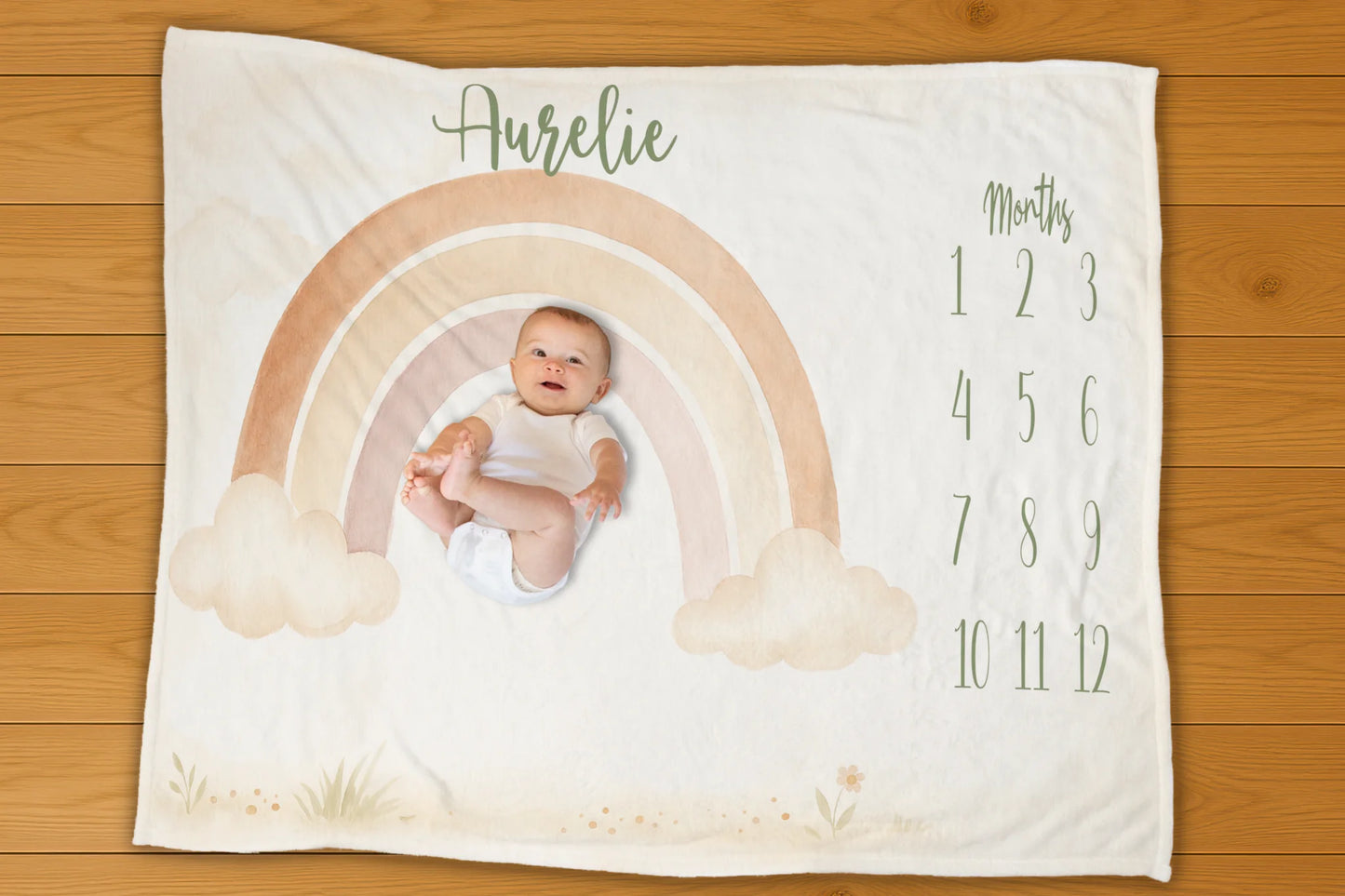 Boho Rainbow Milestone Blanket