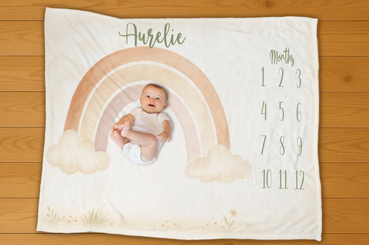 Boho Rainbow Milestone Blanket