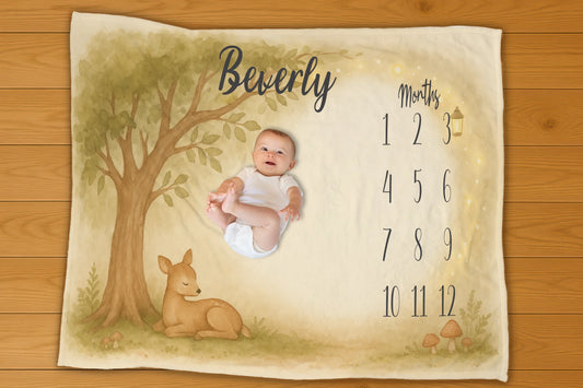 Enchanted Forrest Milestone Blanket