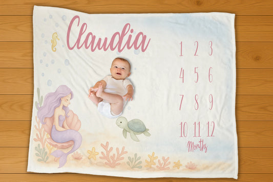 Mermaid Milestone Blanket