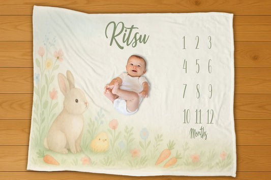 Rabbit Milestone Blanket
