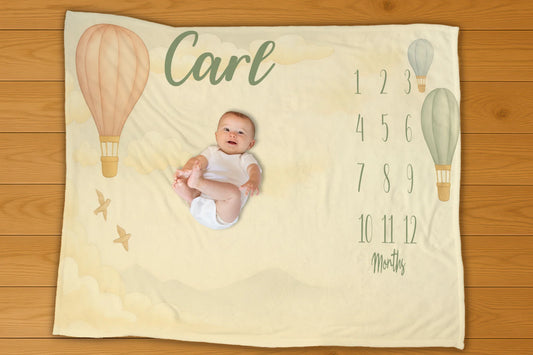 Hot Air Balloon Milestone Blanket