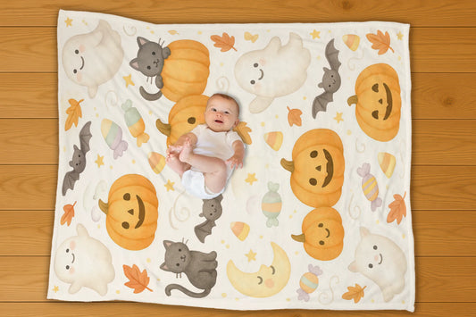 Halloween Pattern Blanket - No Personalization