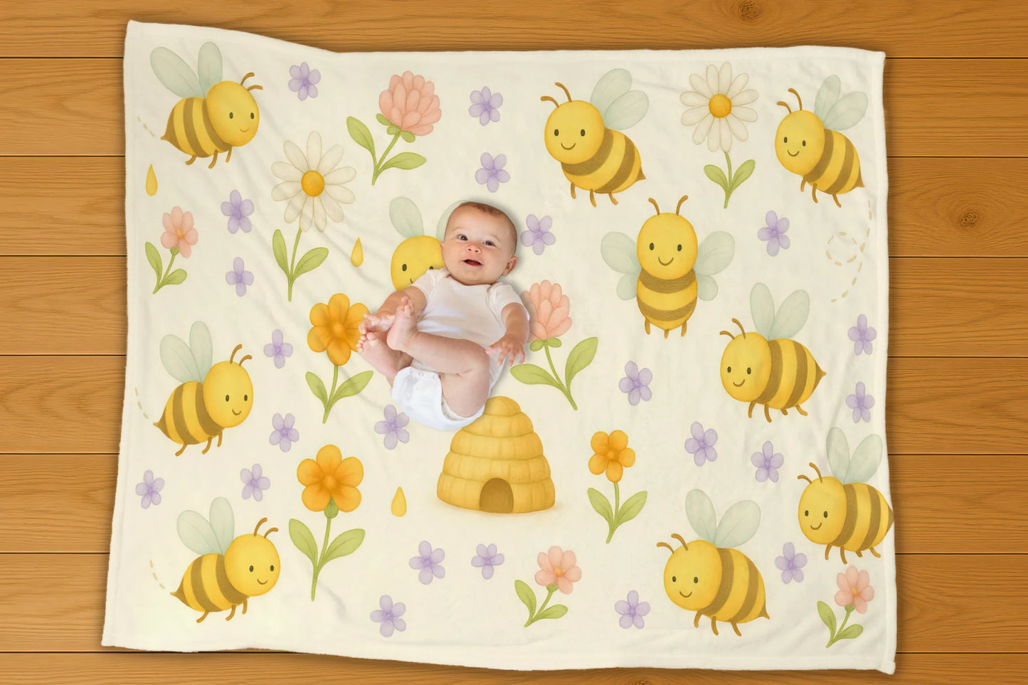 Bees Pattern Blanket - No Personalization