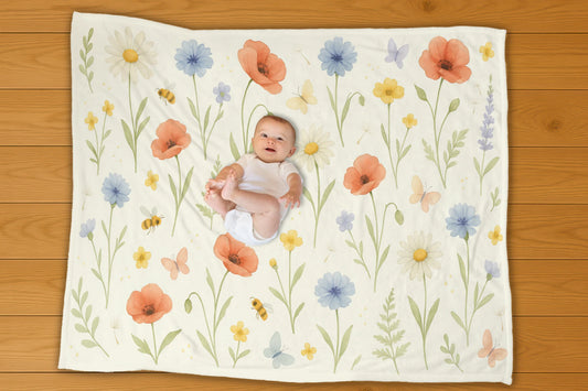 Flowers Pattern Blanket - No Personalization