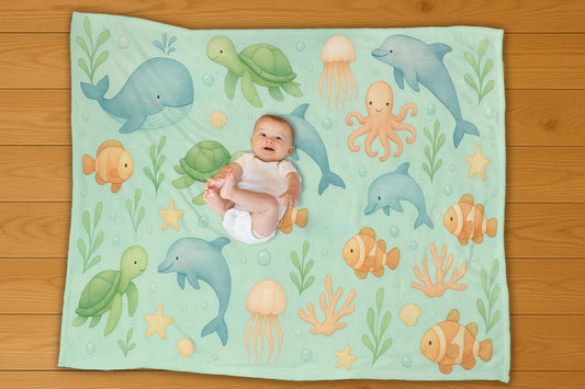 Underwater Friends Pattern Blanket - No Personalization