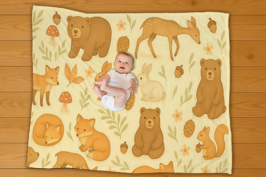 Woodland Friends Pattern Blanket - No Personalization