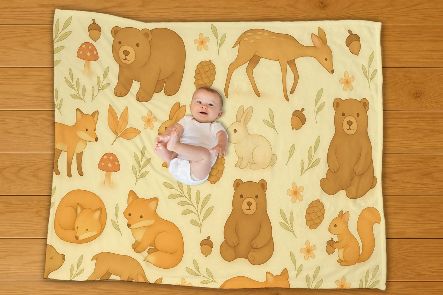 Woodland Friends Pattern Blanket - No Personalization