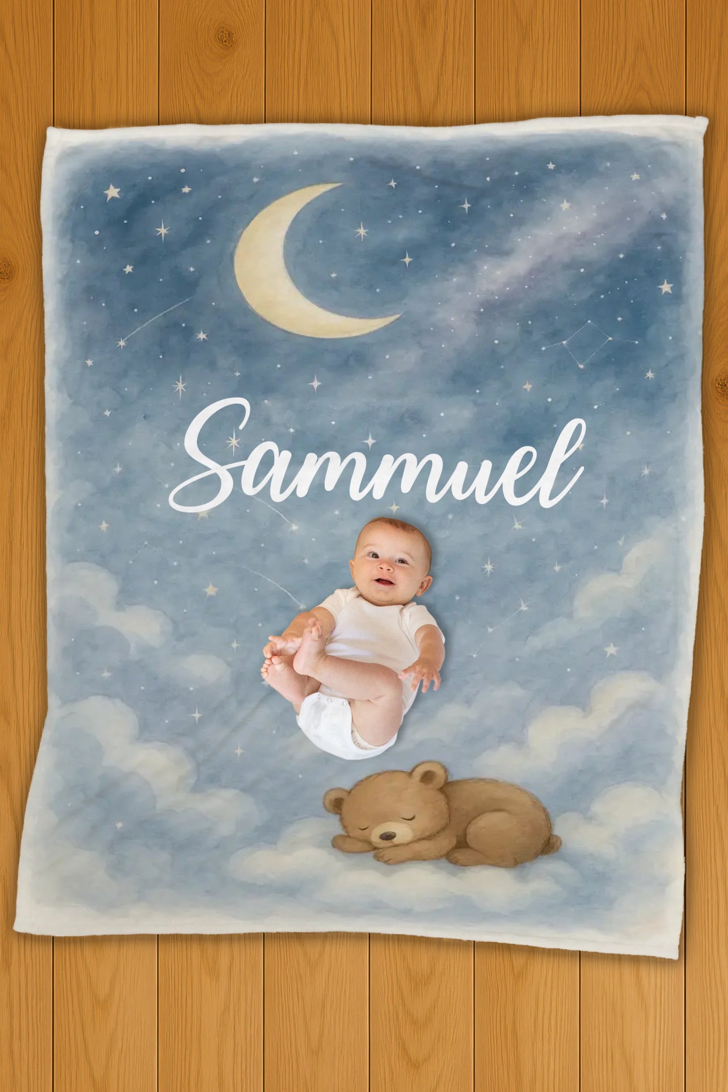 Starry Night Name Personalization Blanket