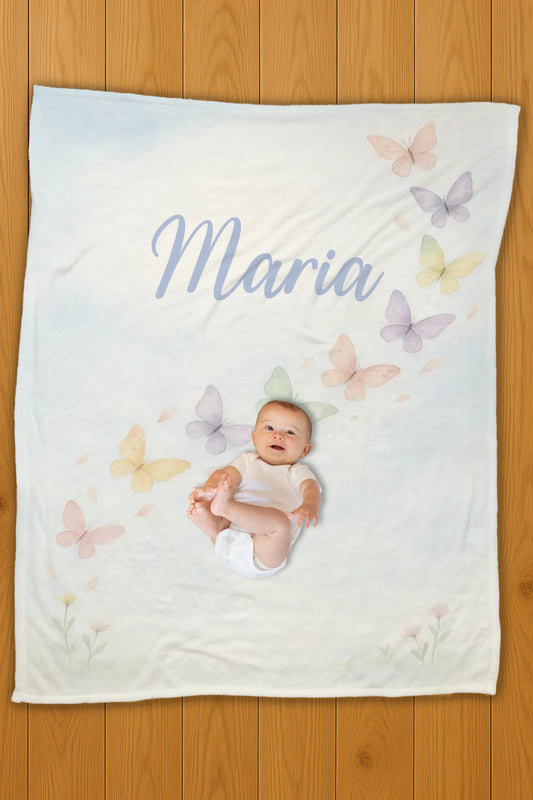 Butterflies Name Personalization Blanket