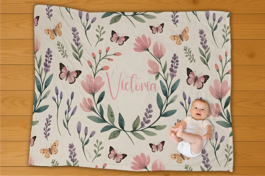 Spring Name Personalization Blanket