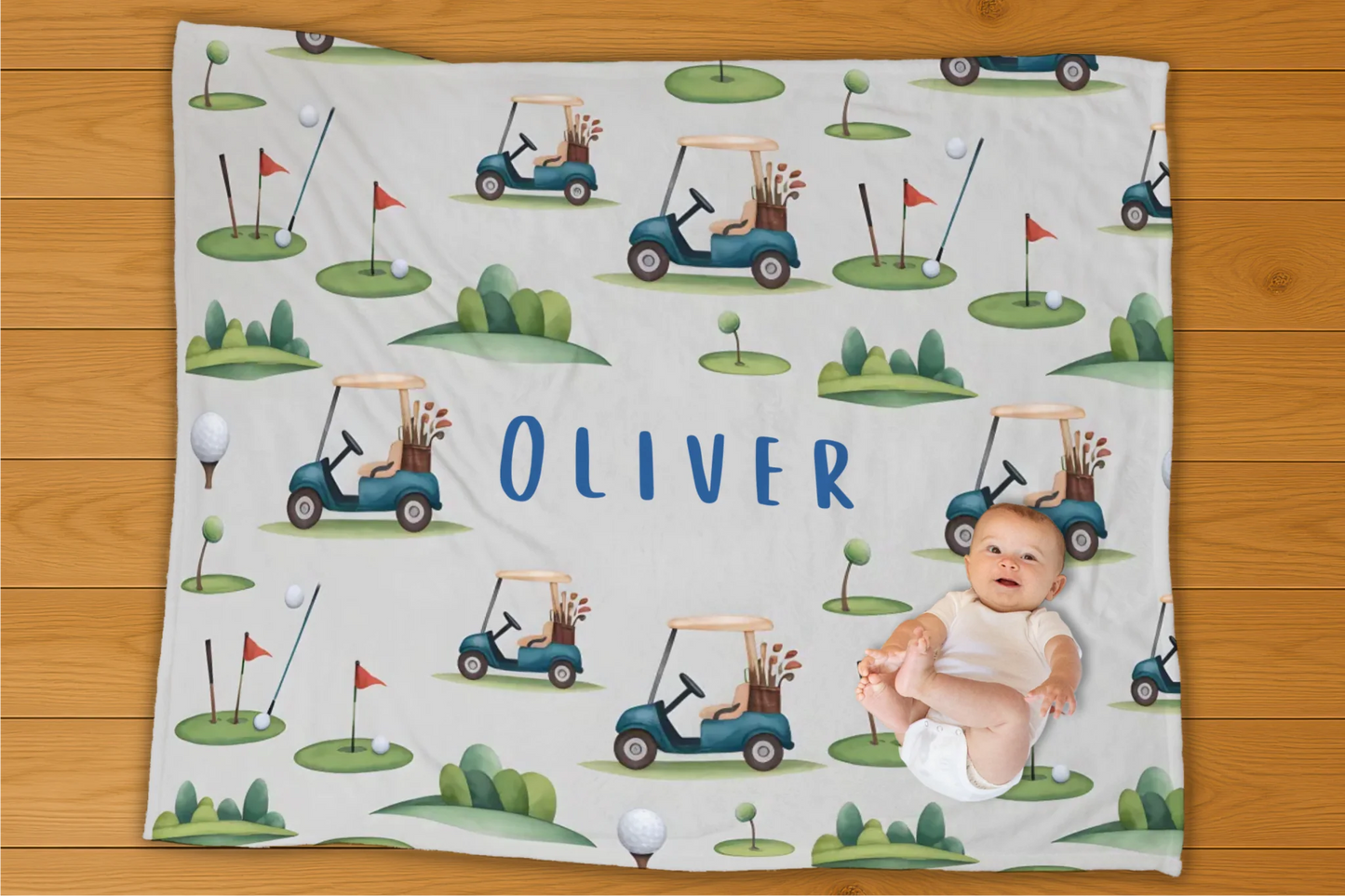 Golf Name Personalization Blanket