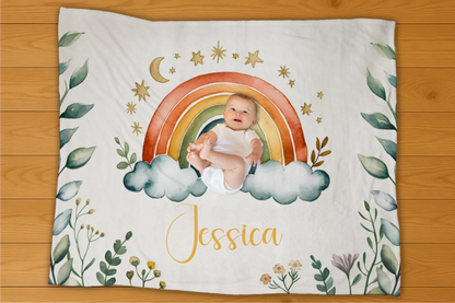 Rainbow Name Personalization Blanket