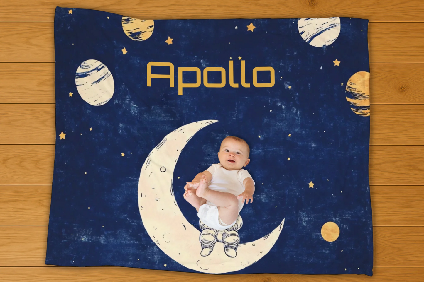 Outer Space Name Personalization Blanket