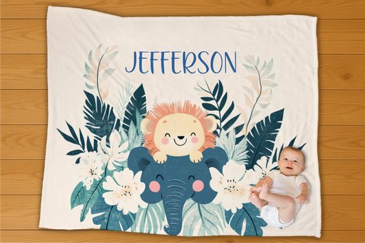 Outer Space Name Personalization Blanket copy