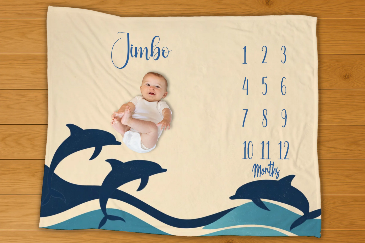 Dolphins Milestone Blanket