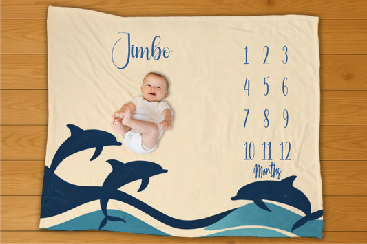 Dolphins Milestone Blanket