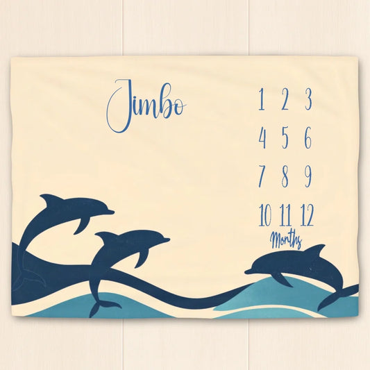 Dolphins Milestone Blanket